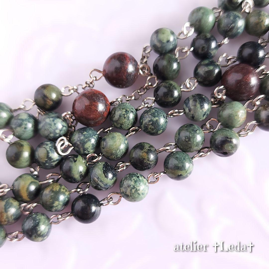 ☆カンババジャスパー＆ブラッドストーンロザリオ☆~Kambaba Jasper~