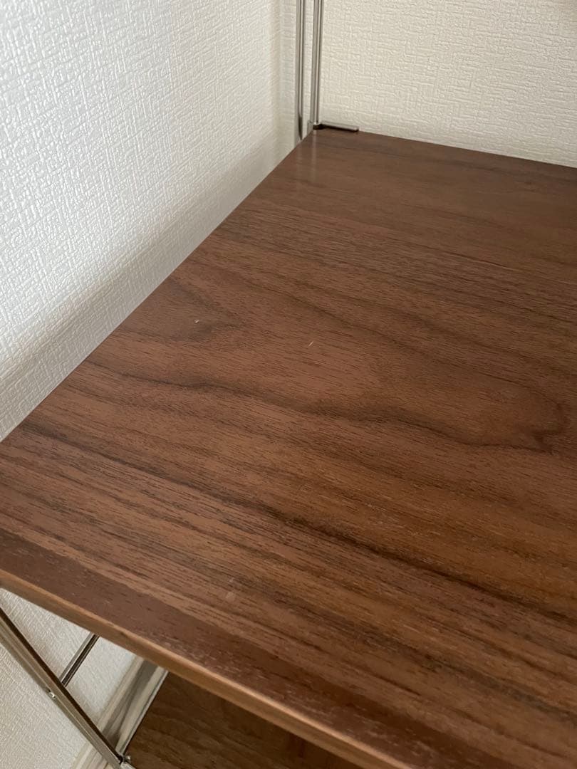 【無印良品】ステンレスユニットシェルフ ウォールナット材棚セット 小