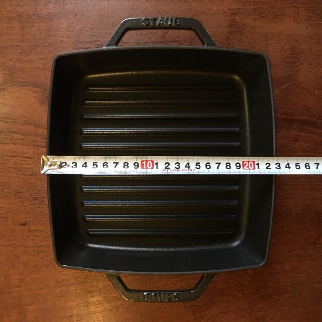 STAUB ストウブ ピュアグリル スクエア ブラック 23cm (グリルパン)