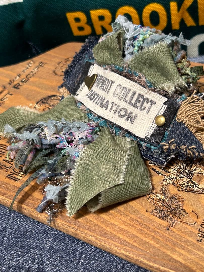 ヘアークリップ　denim＆leather  No.