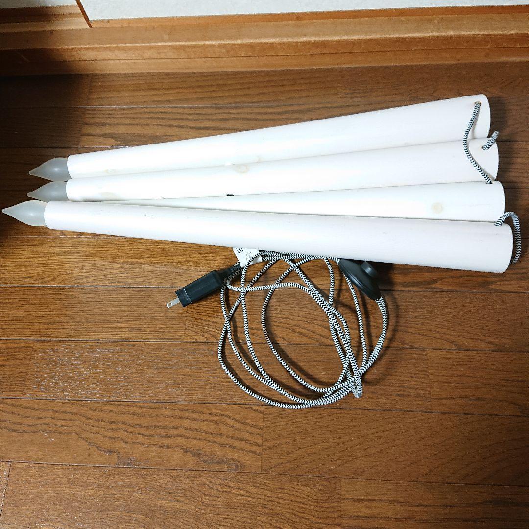 オールドイケア　木製キャンドル型　フロアスタンド 間接照明　焚き火風ライト