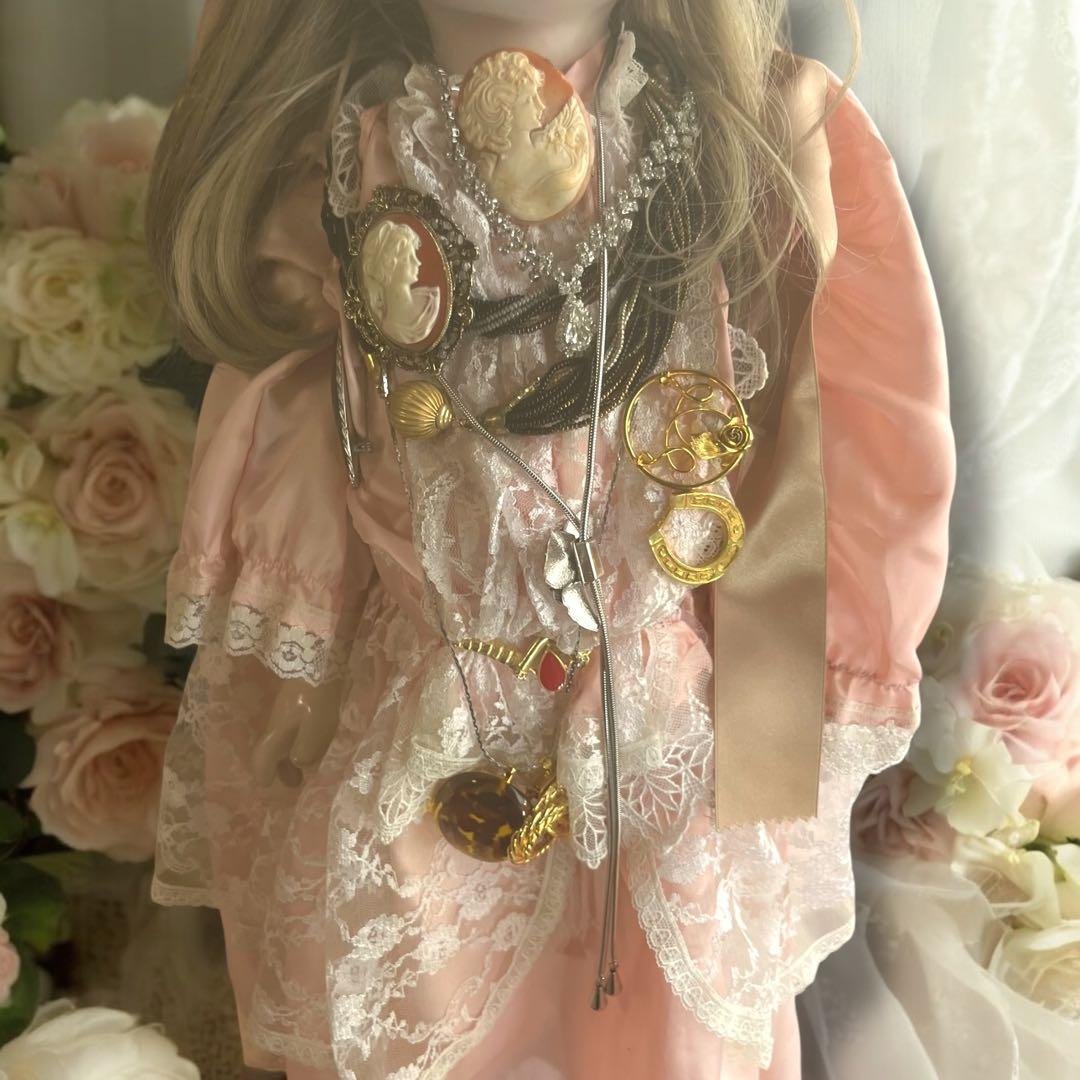 ビスクドール テート ジュモー デポゼ シェルカメオ アンティーク アクセ 綺麗