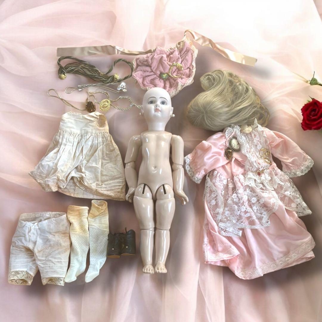 ビスクドール テート ジュモー デポゼ シェルカメオ アンティーク アクセ 綺麗