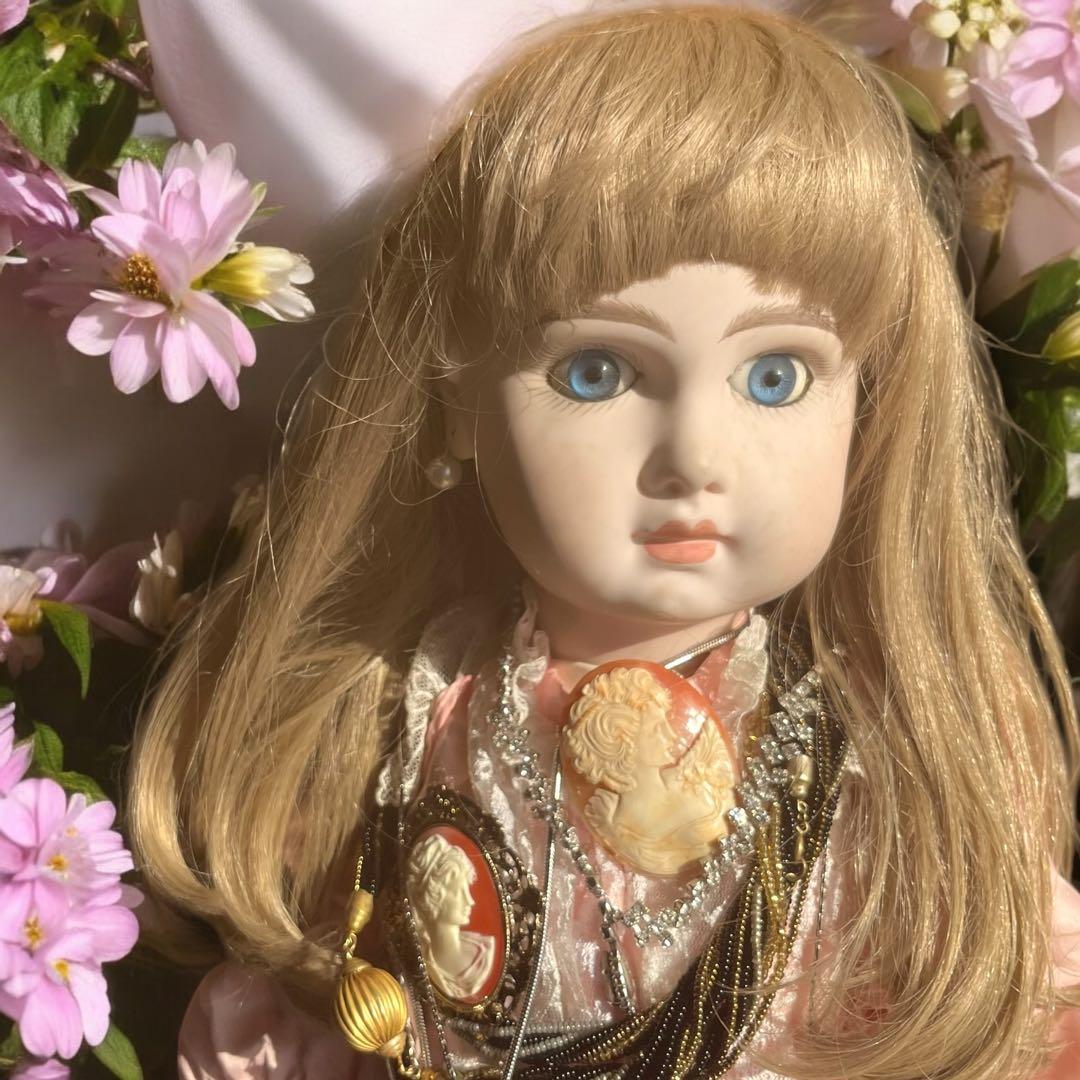 ビスクドール テート ジュモー デポゼ シェルカメオ アンティーク アクセ 綺麗