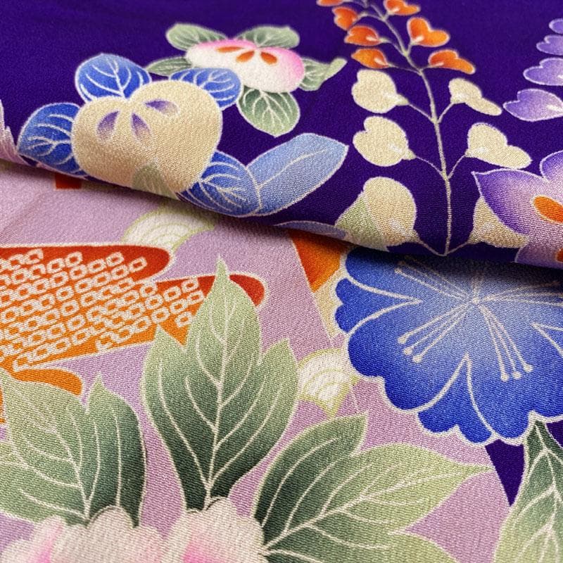 509ag10◎七五三 三歳 女の子 アンティーク着物&被布五つ紋 紫◎