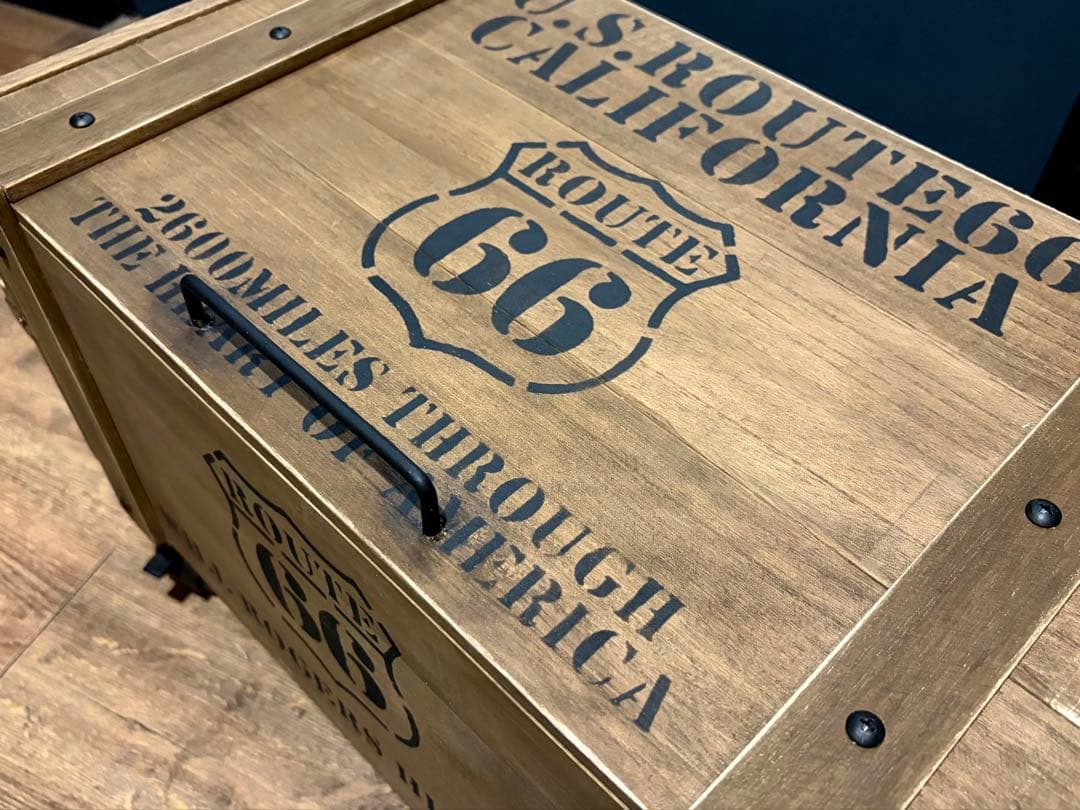 オーダー制作　男前インテリア　ROUTE66 ルート66 収納ボックス