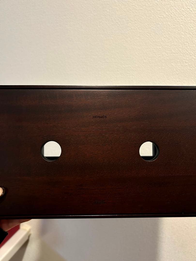 【美品】HERMÈS エルメス ティッシュケース ダークブラウン レザー