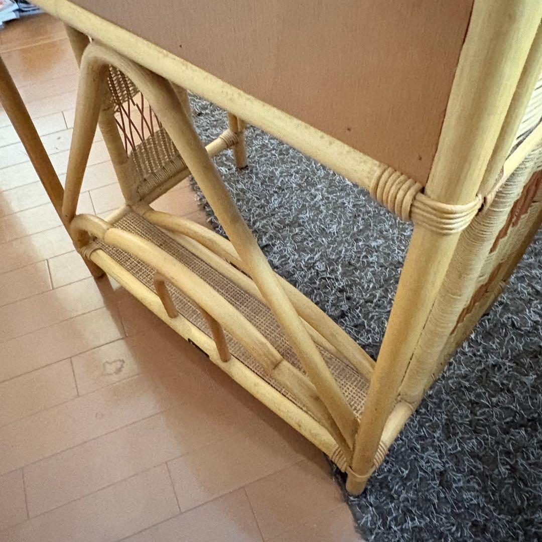 ラタン　籐家具　ドレッサー　鏡台　① 化粧台　木製　昭和レトロ　アンティーク