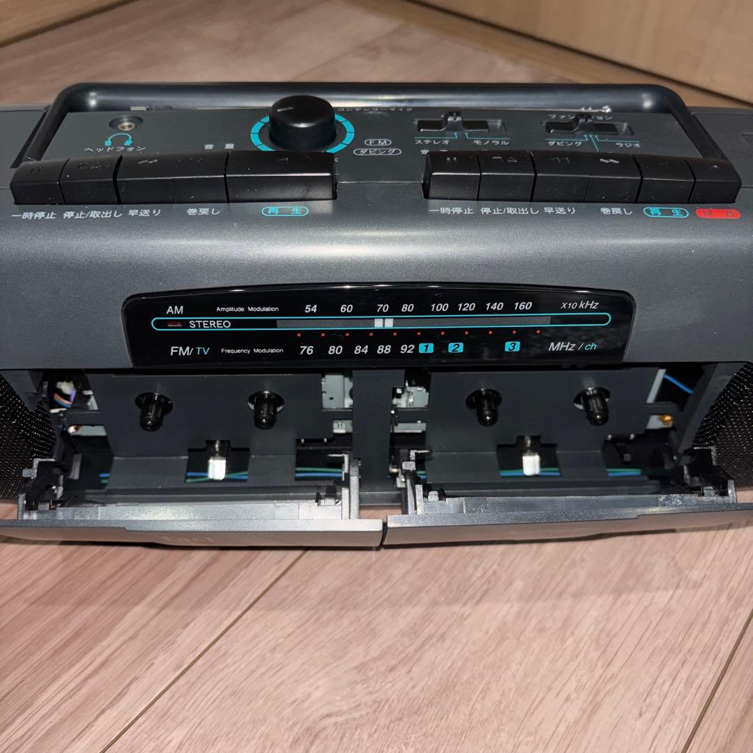 希少 美品✨　TCR-09 ステレオ FM/TV/AM ダブルカセットレコーダー