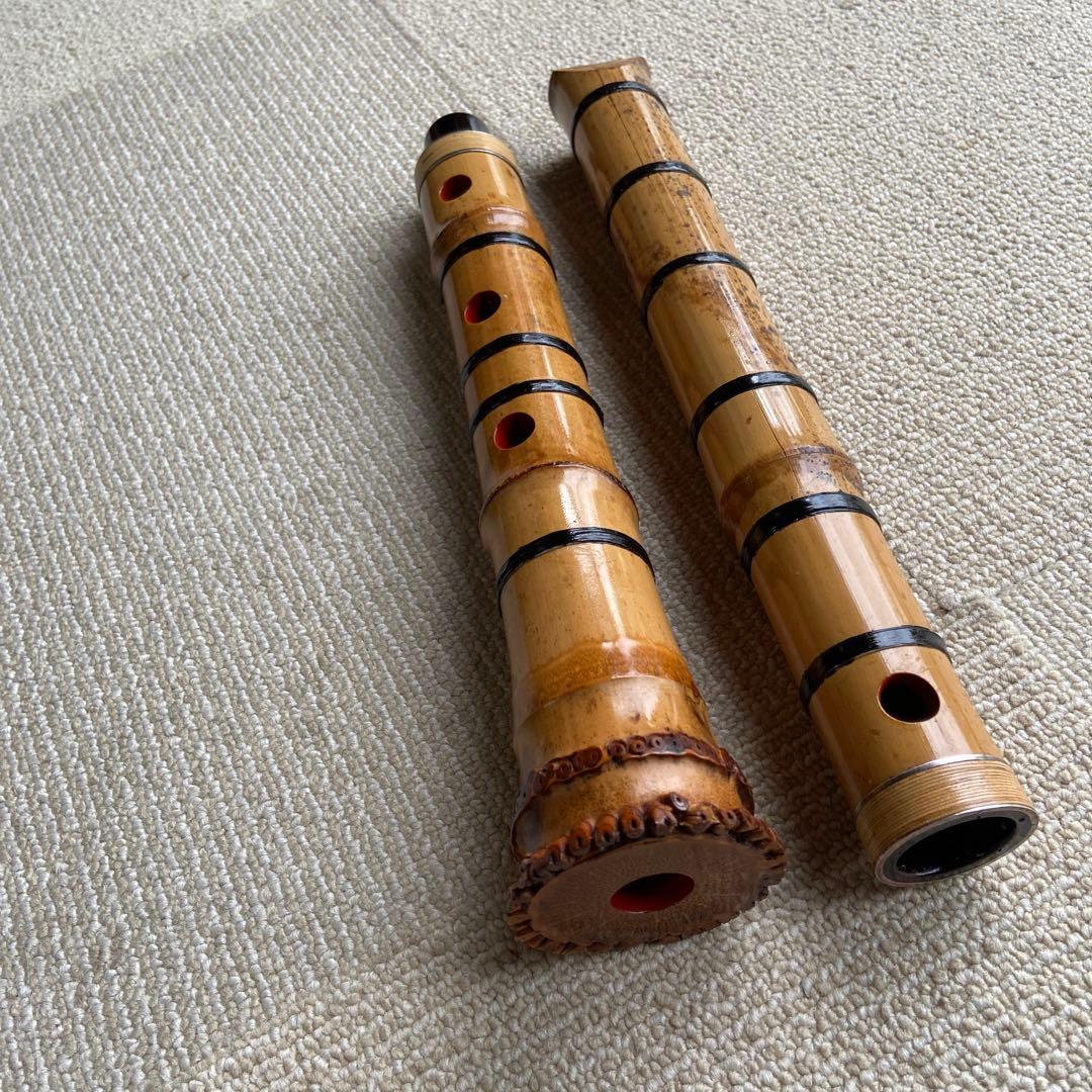 238⭐️尺八真山銘　一尺八寸管金唄口　眞山銘ニ印