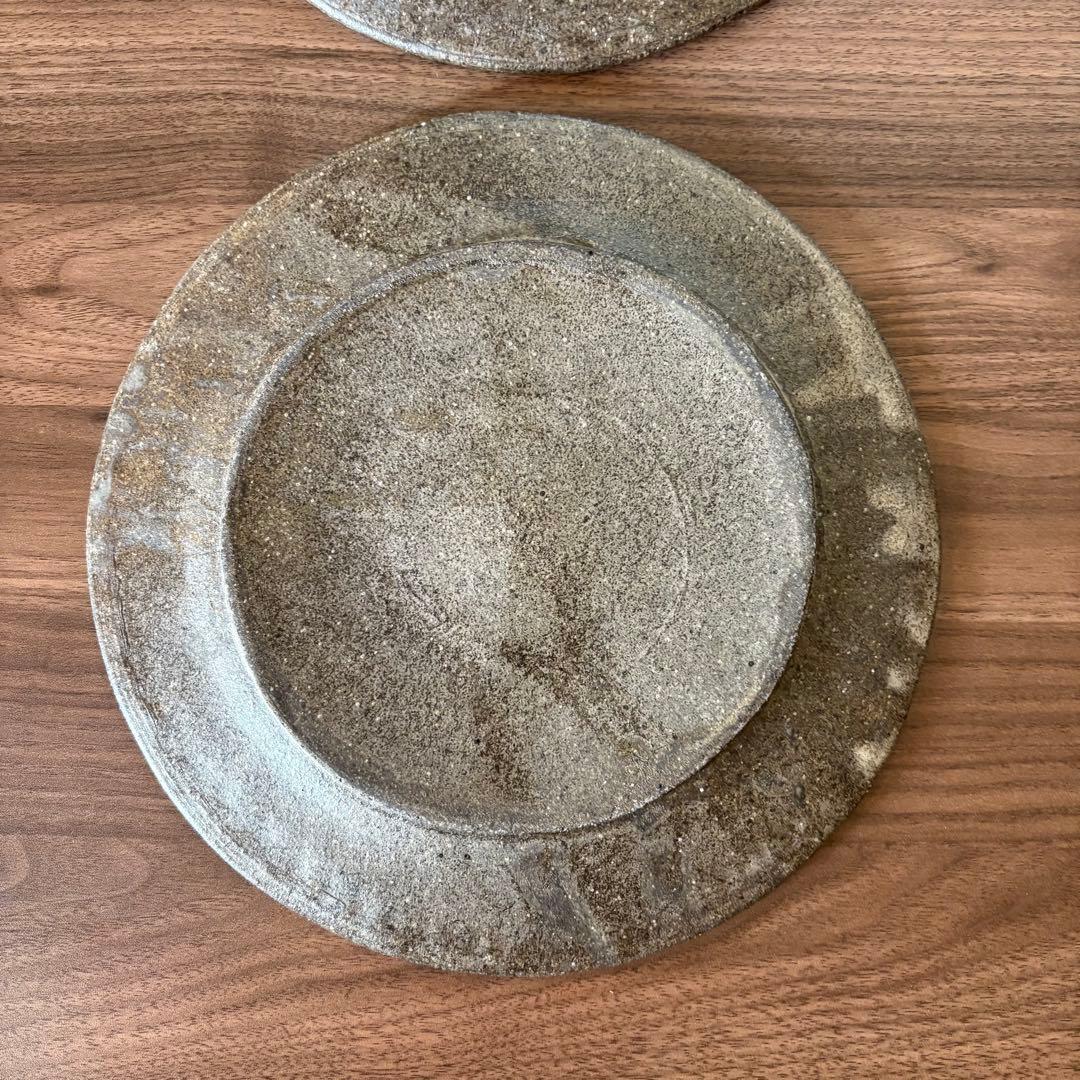 陶器風皿 4枚セット 約24cm 作家 平皿 フラットプレート