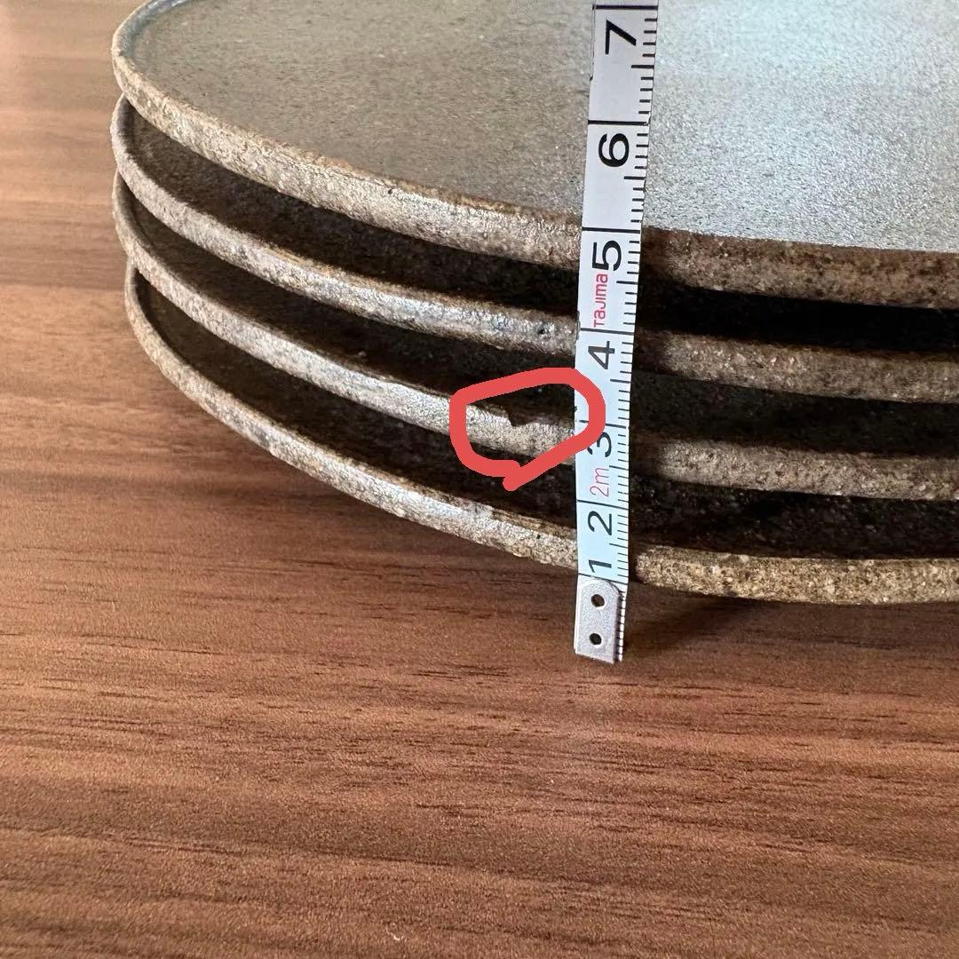 陶器風皿 4枚セット 約24cm 作家 平皿 フラットプレート