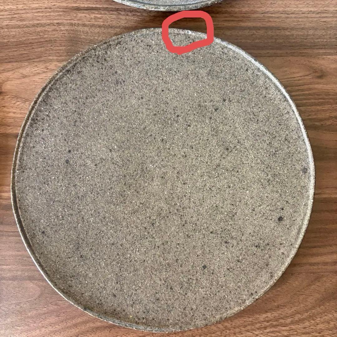 陶器風皿 4枚セット 約24cm 作家 平皿 フラットプレート