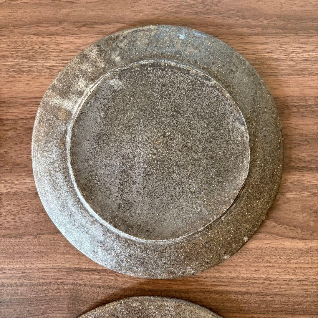 陶器風皿 4枚セット 約24cm 作家 平皿 フラットプレート