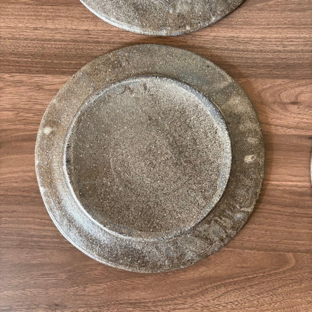 陶器風皿 4枚セット 約24cm 作家 平皿 フラットプレート