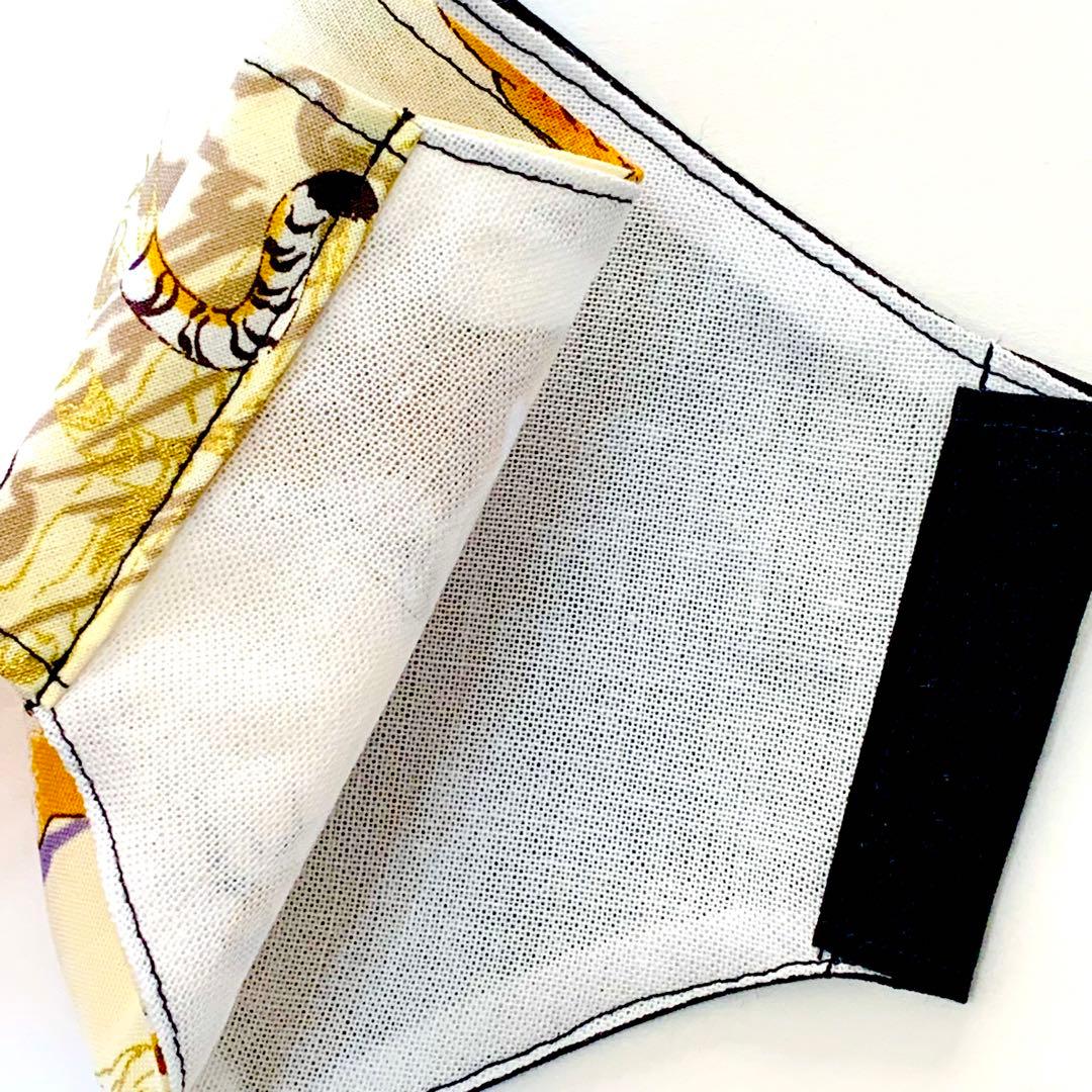 No.268 オーダーマスク　ハンドメイド　マスク　虎　タイガー　和柄×黒