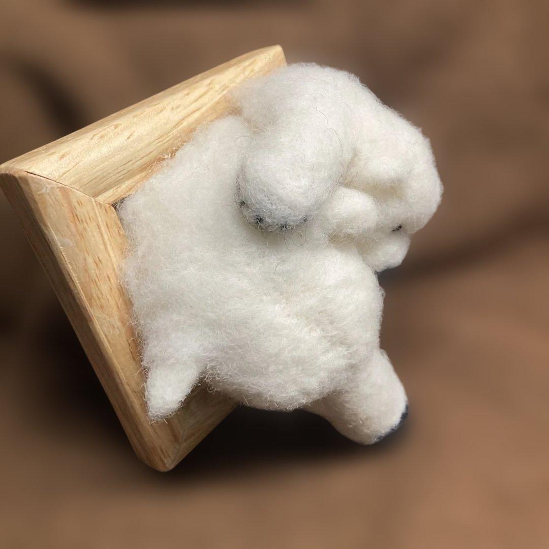 白クマ親子 (木製フレーム)オリジナル一点物-作者サイン入