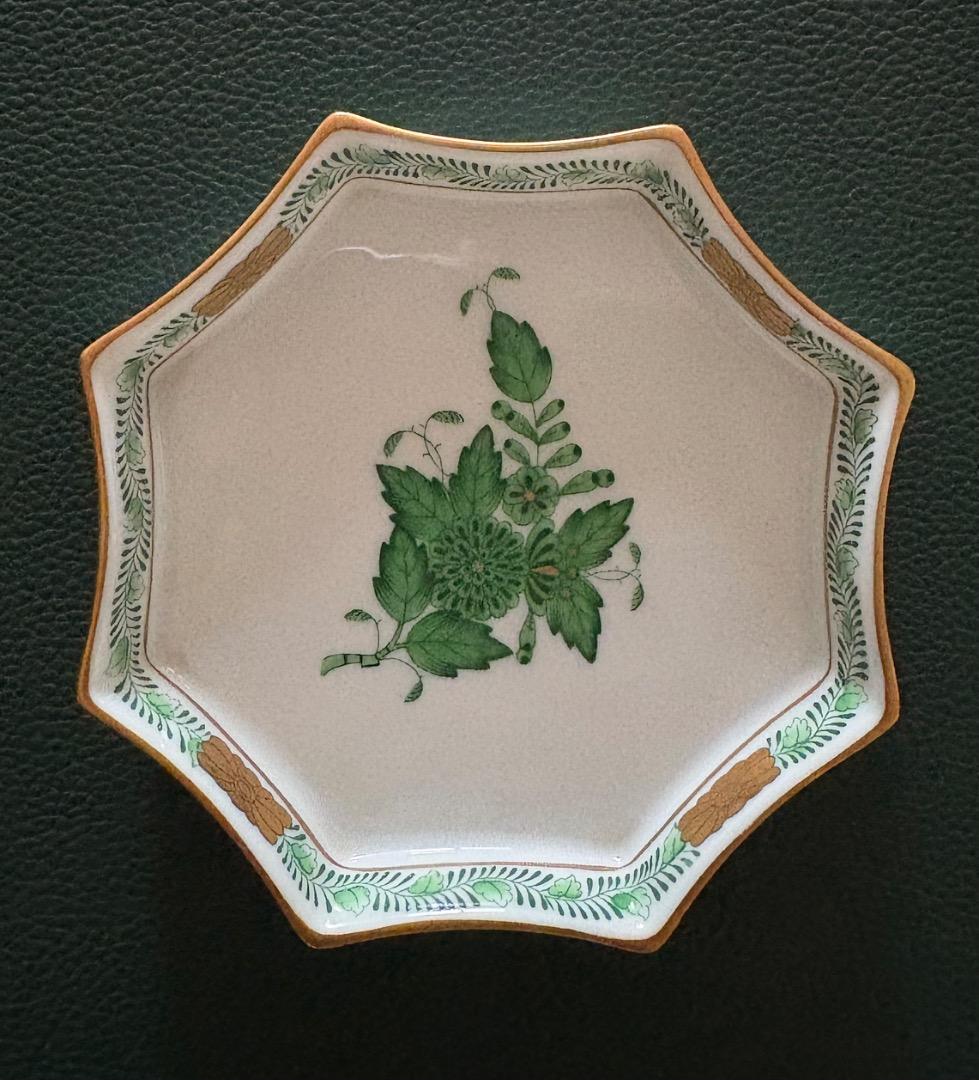 HERENDヘレンド 「アポニーグリーン」ハンドペイント小皿　＊最終お値下げ＊