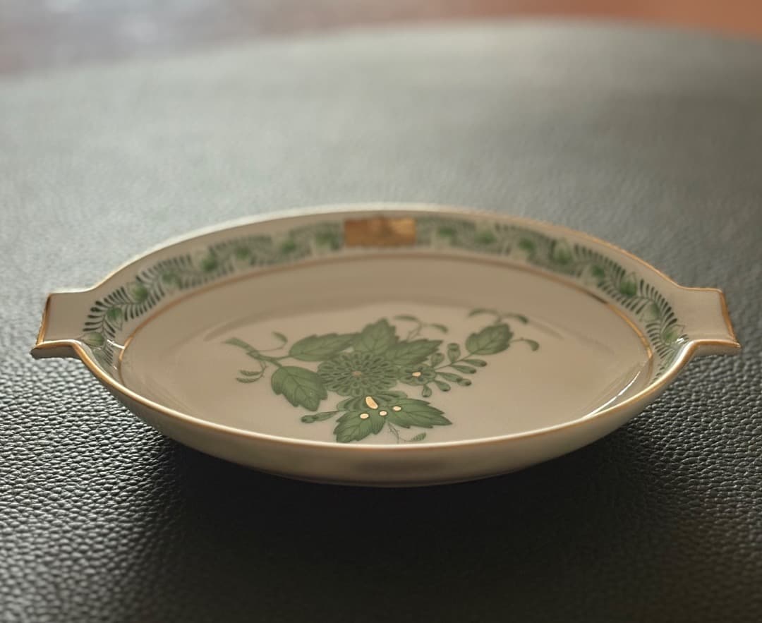 HERENDヘレンド 「アポニーグリーン」ハンドペイント小皿　＊最終お値下げ＊