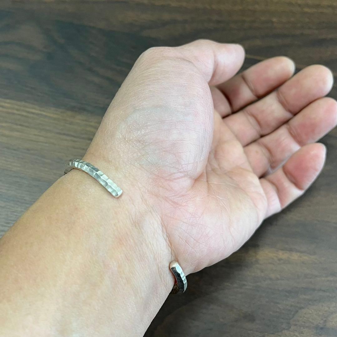 【新品・未使用】バングル　カレンシルバー　純度97％ カレン族