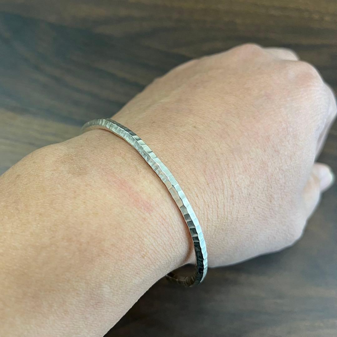 【新品・未使用】バングル　カレンシルバー　純度97％ カレン族