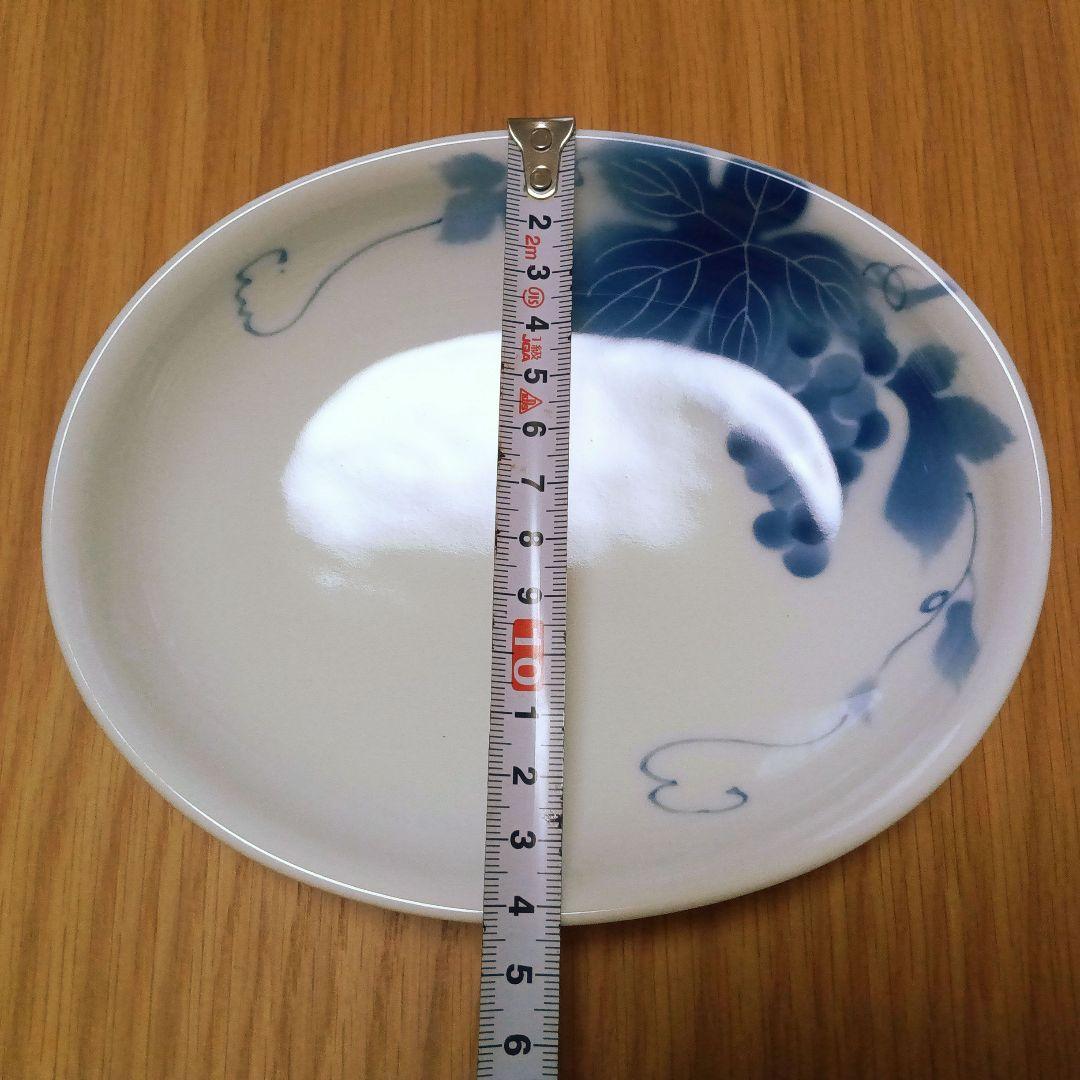 【＊未使用品・深川製磁＊】ブルーワイナリー 谷型楕円和皿 2枚セット