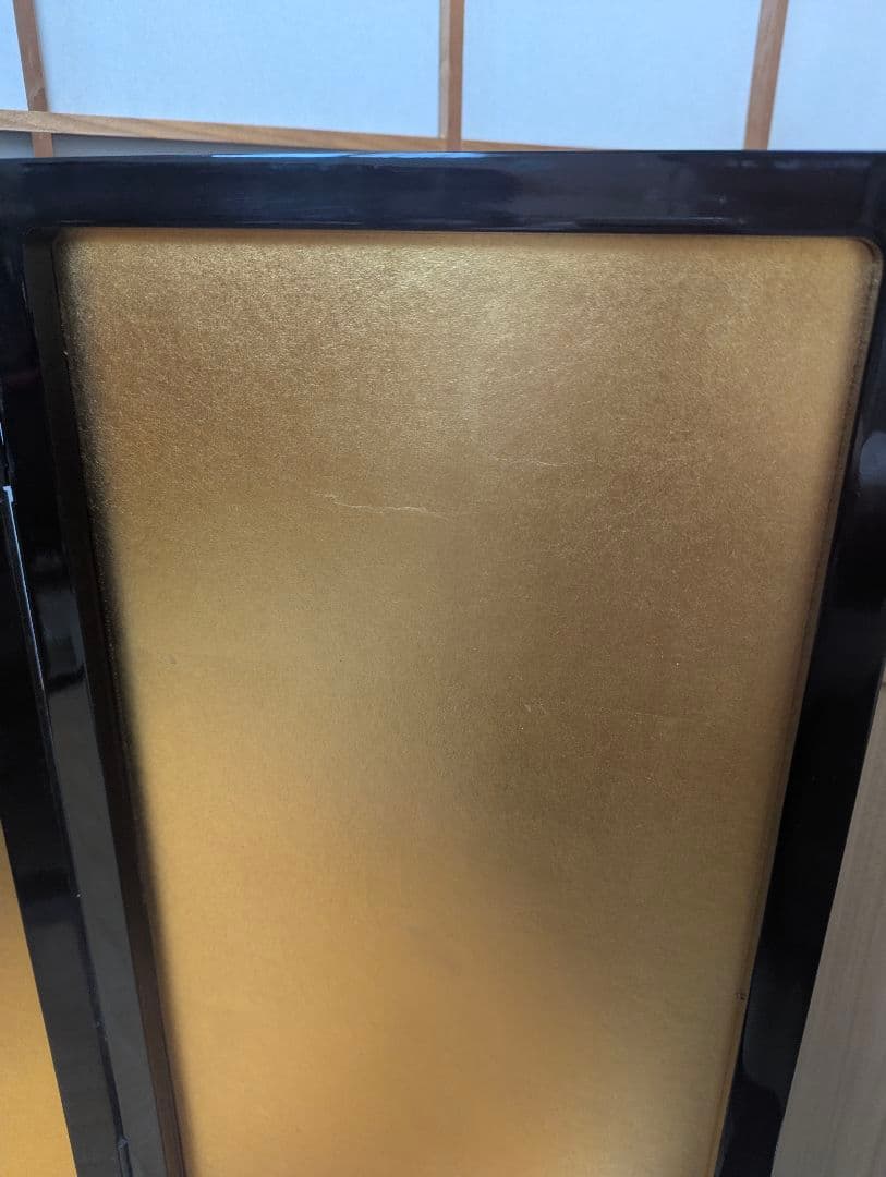 伝統工芸金沢箔　三曲一隻金屏風　大きめ15号〜18号