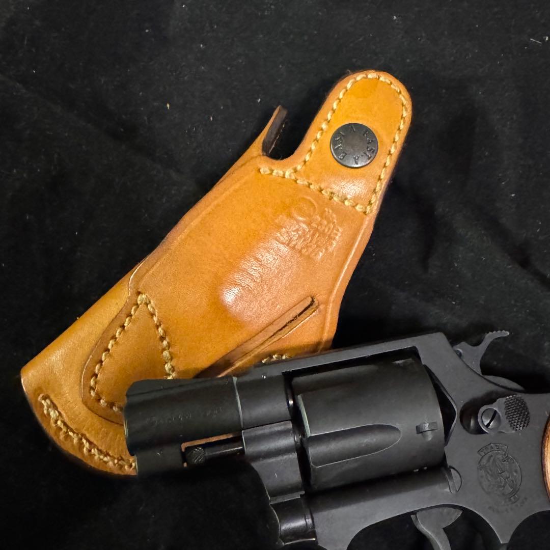 整備済 革製 M36などスナブノーズ リボルバー用 ヒップ ホルスター 右利き用