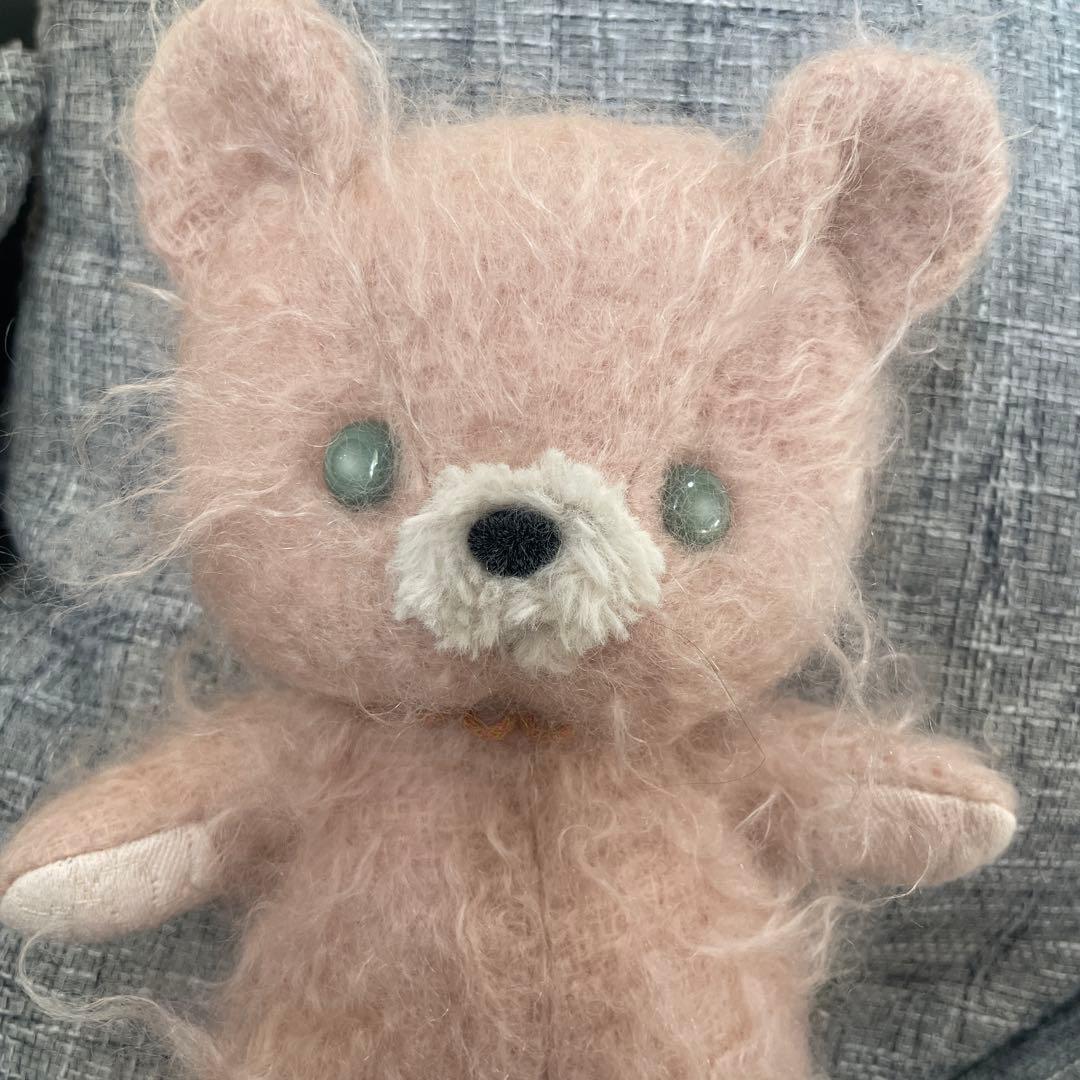 美品 noconoco ぬいぐるみ くま ピンク モヘア テディベア
