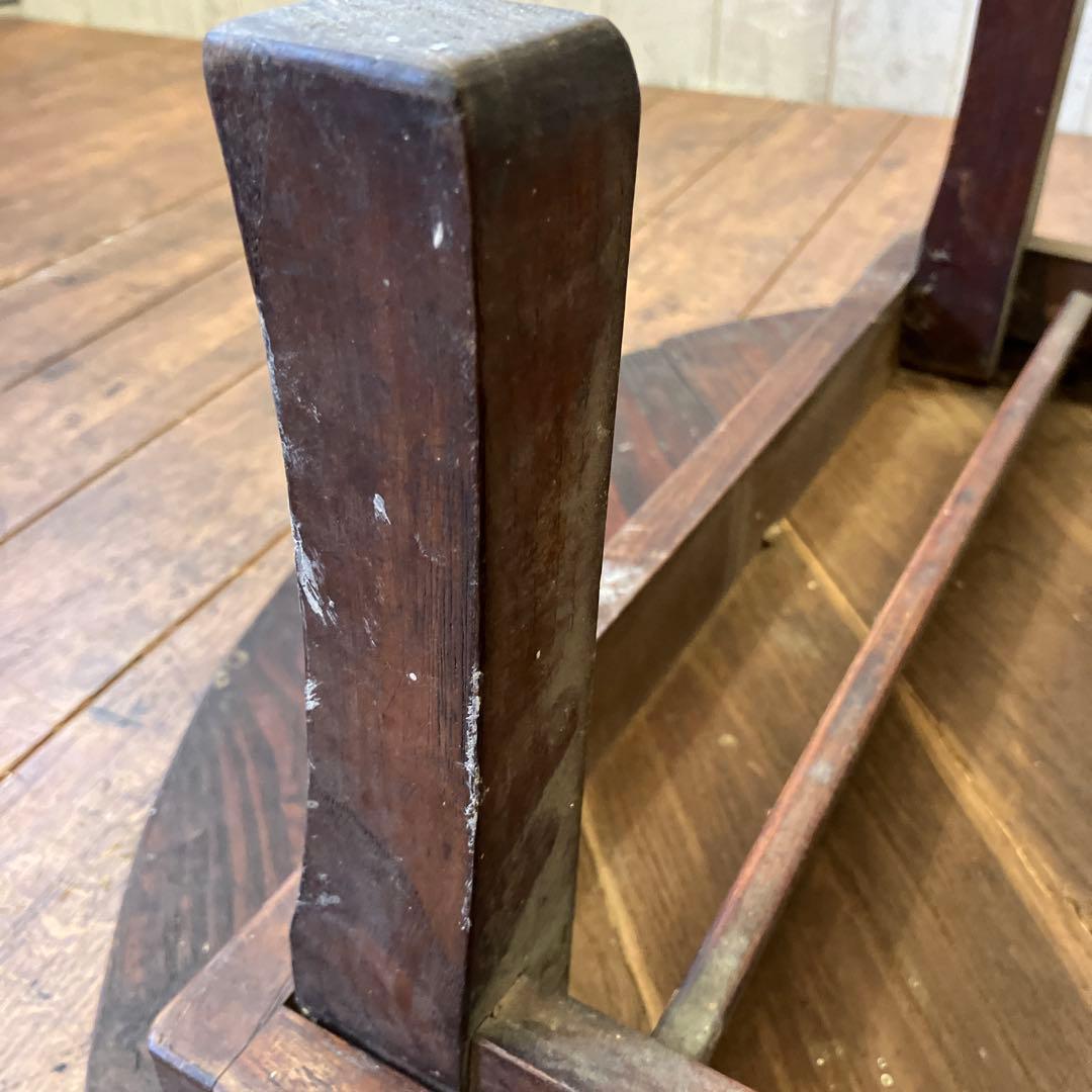 昭和レトロ 当時物 古道具 木製 テーブル 座卓 ちゃぶ台 円形 円型 丸型