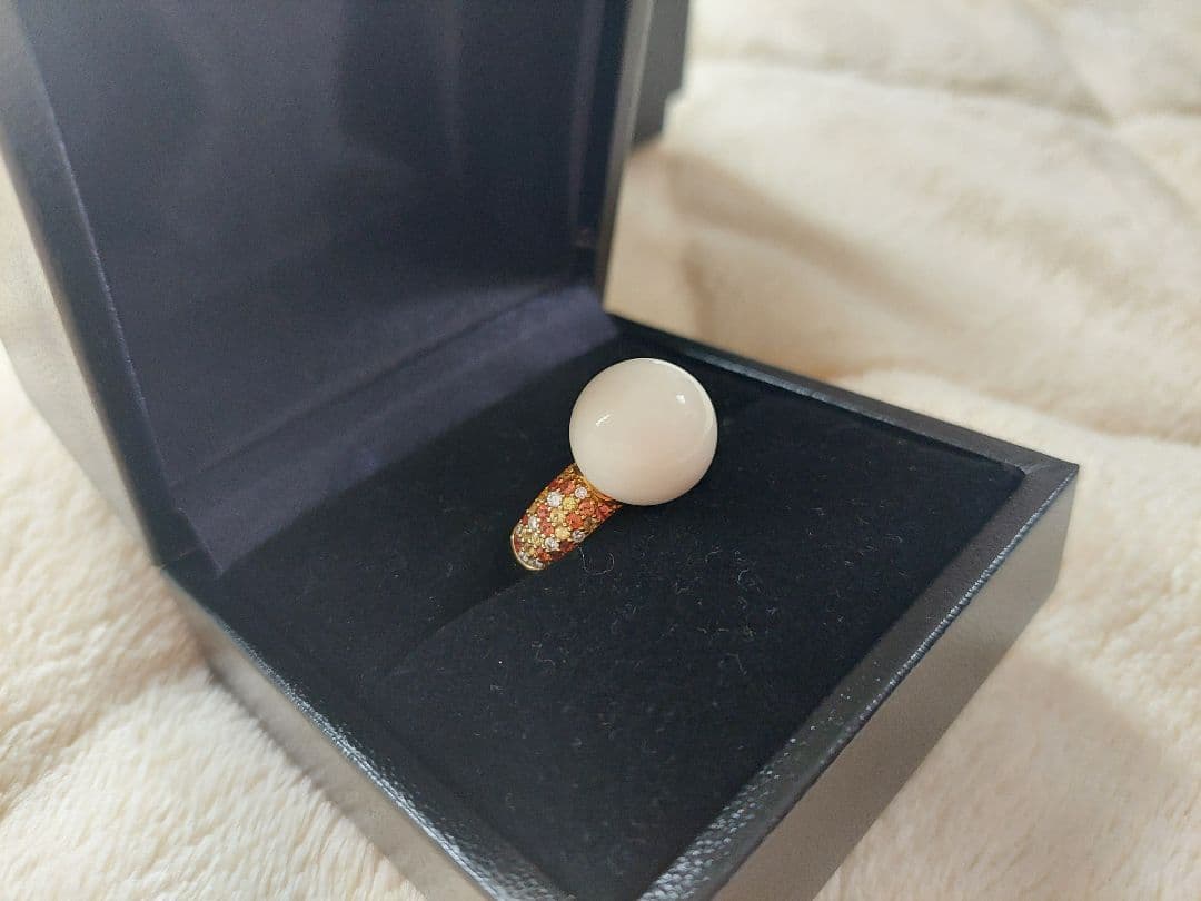 珊瑚　大玉リング