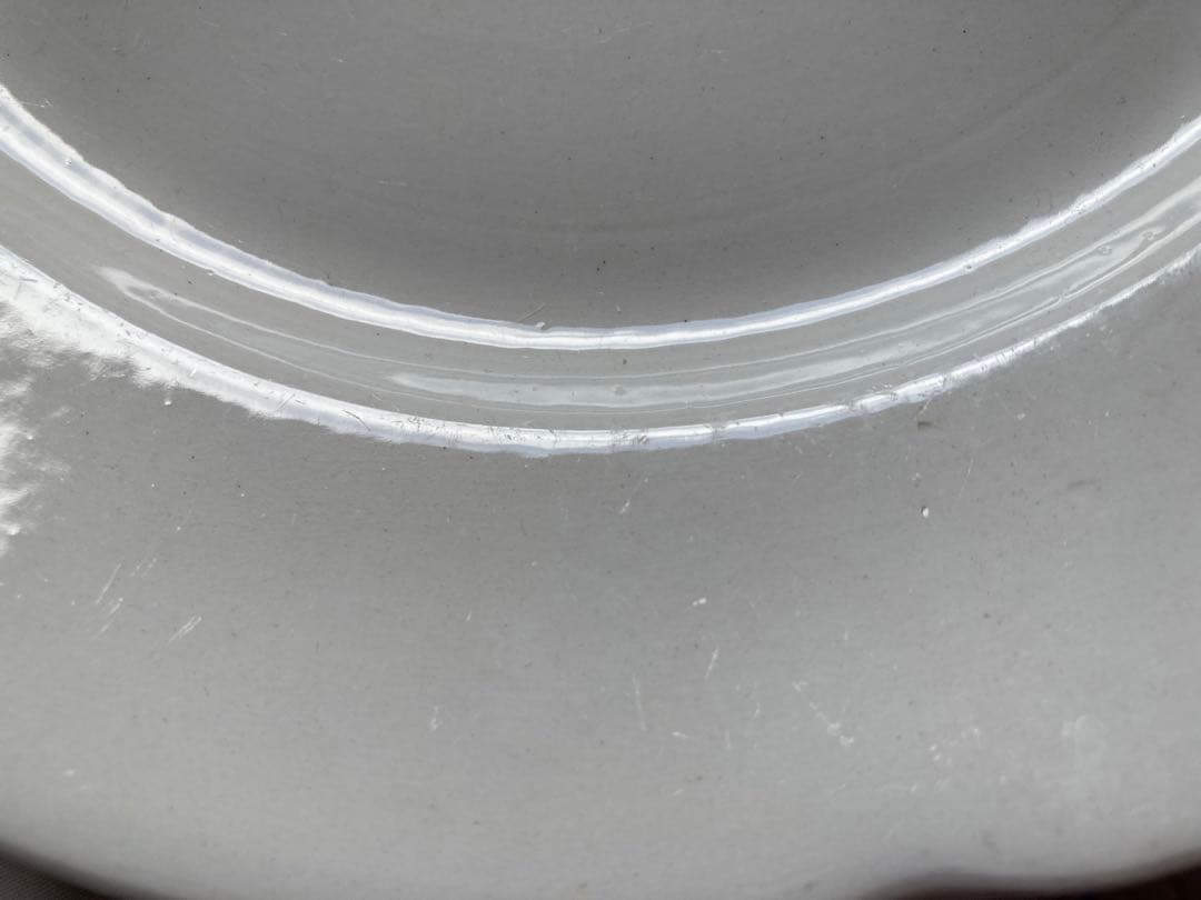 3枚組 BOCH アンティーク 花リム 白　ディナー皿23cm