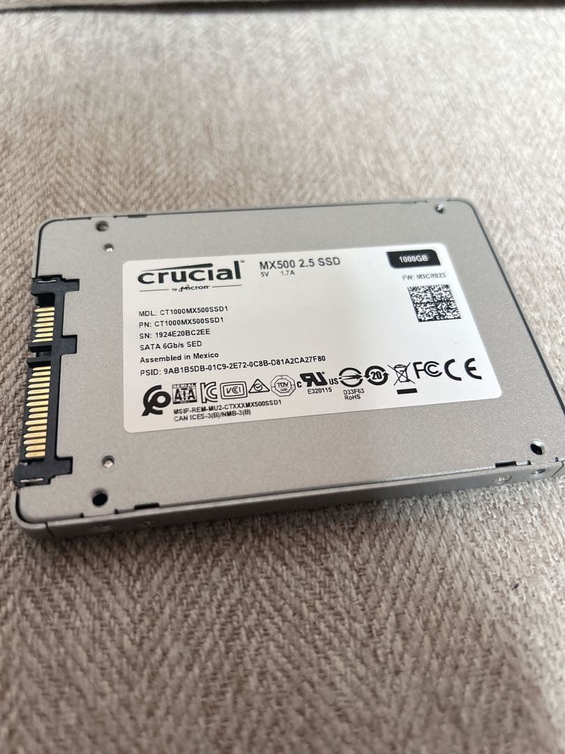 crucial MX500 2.5インチSSD 1TB