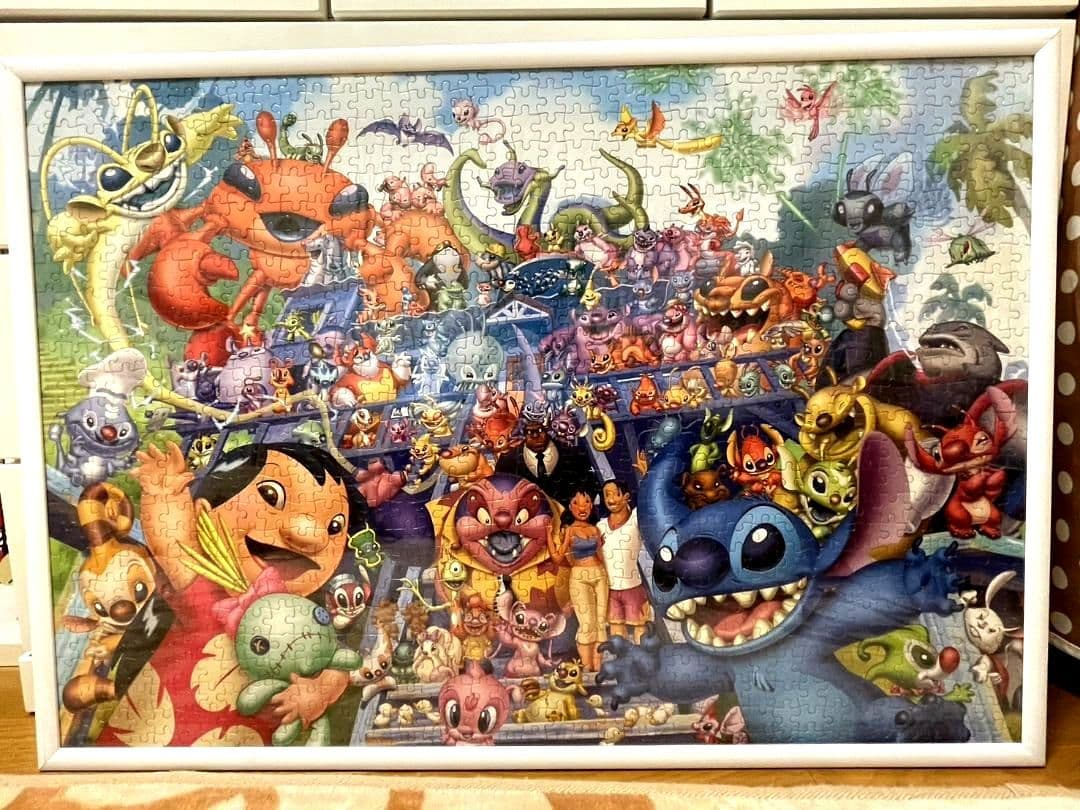 Disney スティッチ ジグソーパズル 1000ピース　完成品フレーム付２枚