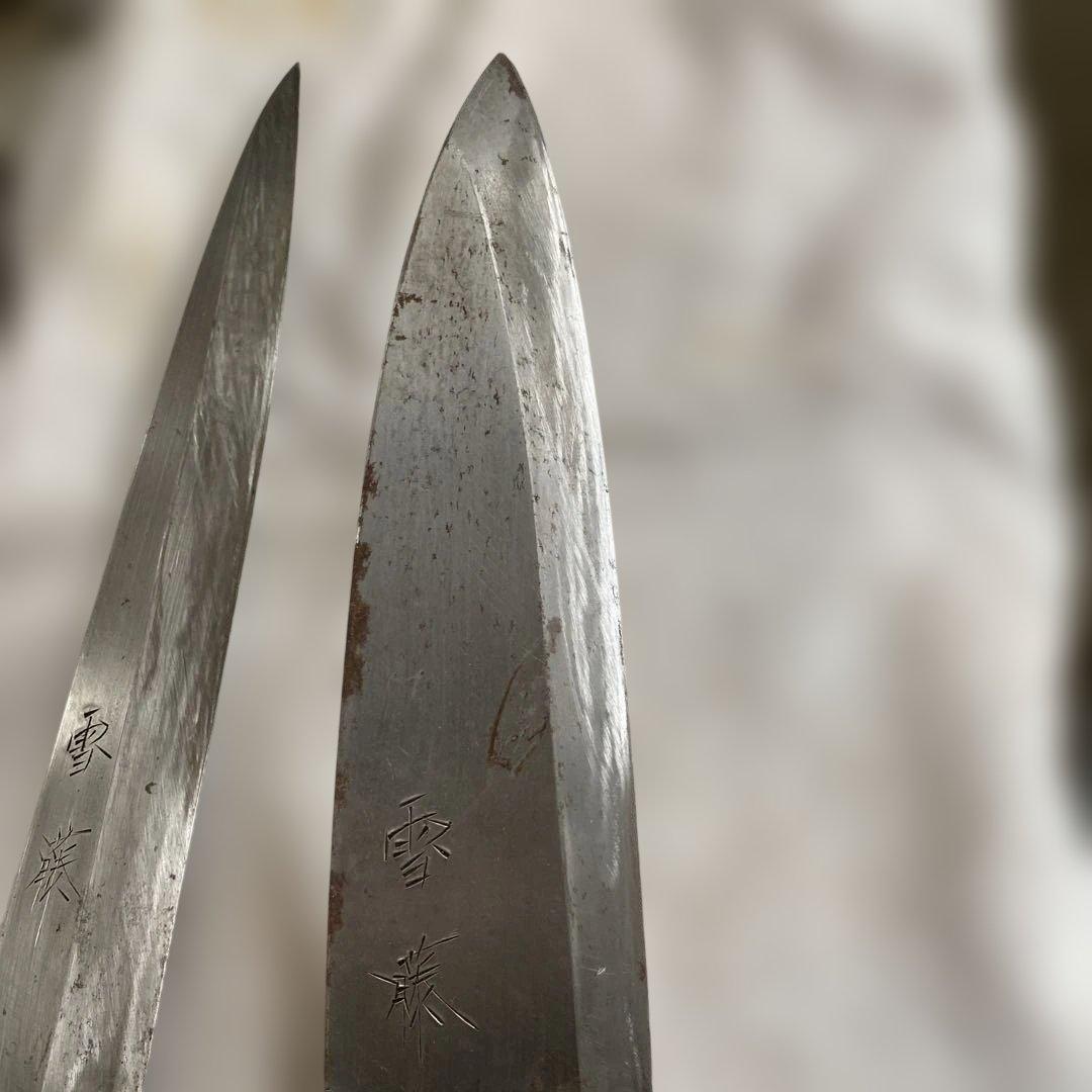 包丁セット 片刃　柳刃包丁 出刃包丁 木製ハンドル