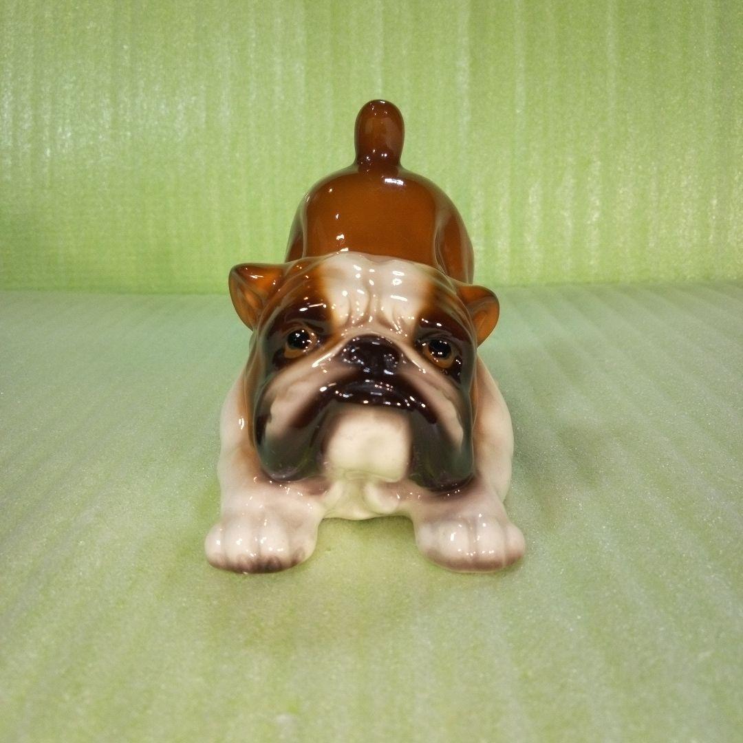 HK　D179B　陶器製と思われるブルドッグの置物　Bulldog　フィギュア