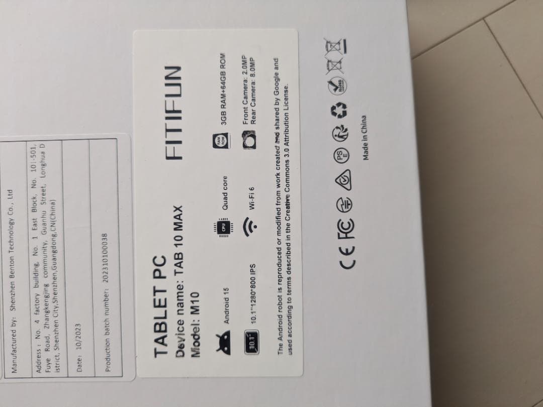 ぴ*ん様 【新品未使用】 Android 15 10インチ タブレット RAM1