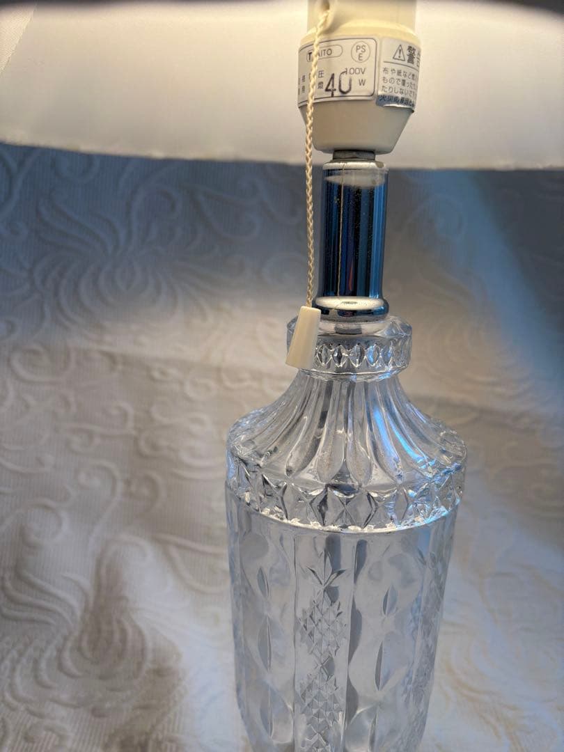 カットクリアガラス　アンティーク　テーブルランプ/スタンドランプ