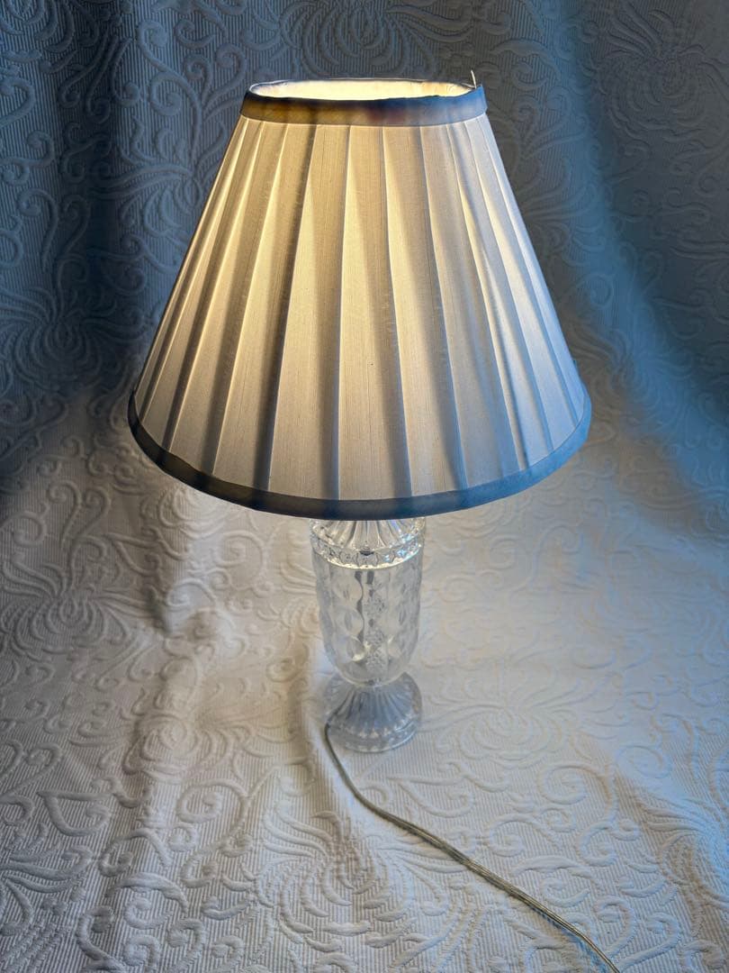 カットクリアガラス　アンティーク　テーブルランプ/スタンドランプ