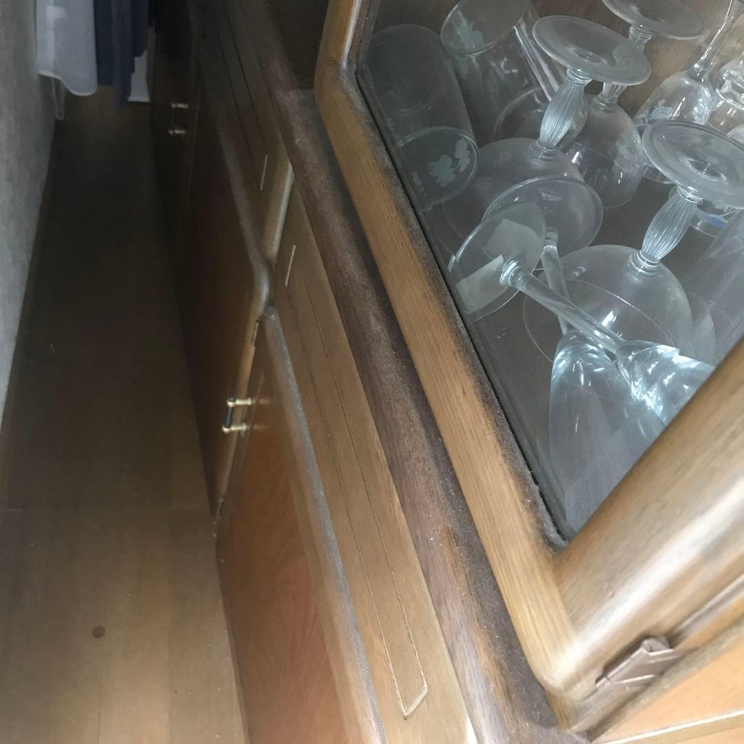 かりもく家具　飾り棚　両面タイプ　アンティーク　食器棚　収納棚　棚　ブラウン