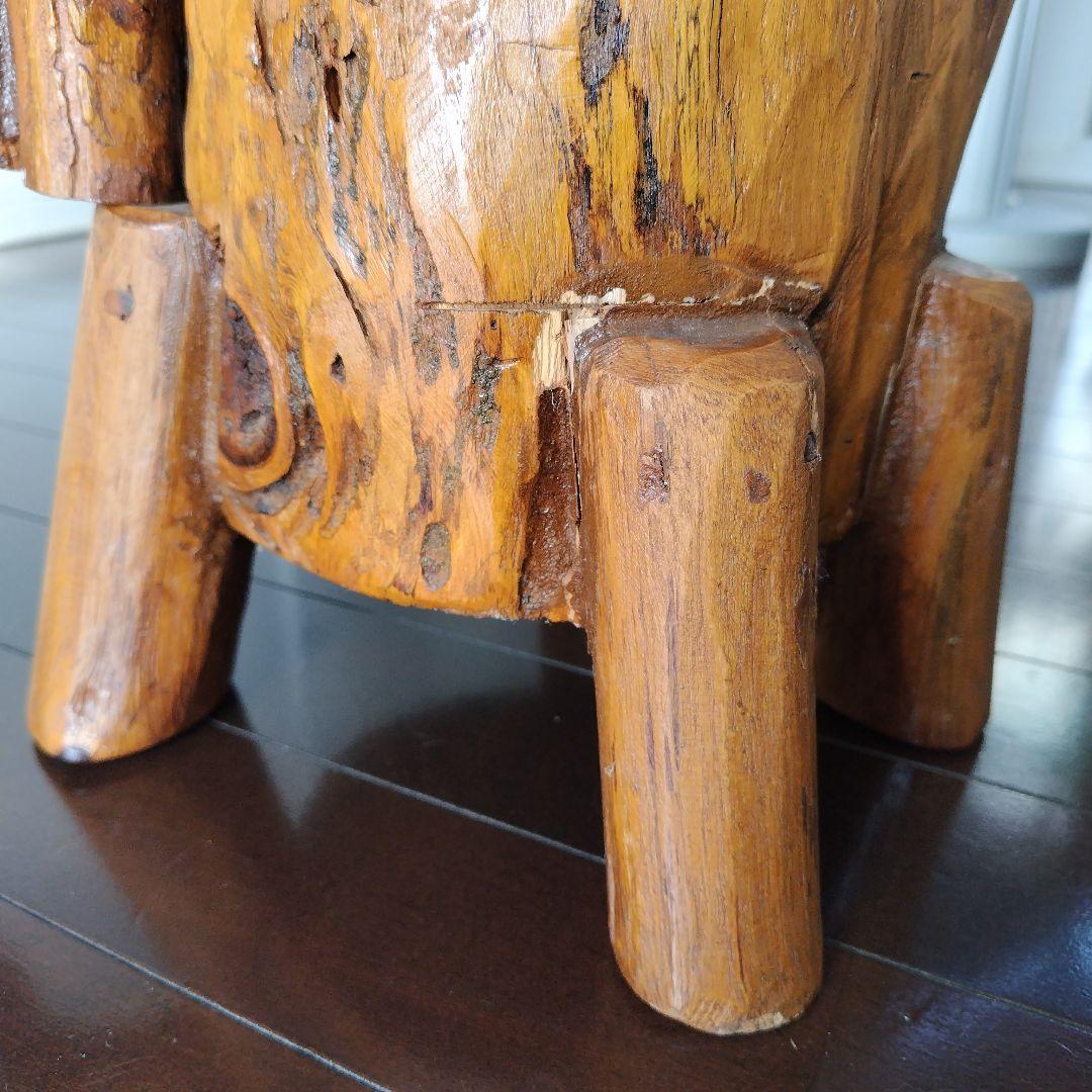 原木の丸太そのままくり抜き！昭和レトロ扉付きミニキャビネット デザイナーズ