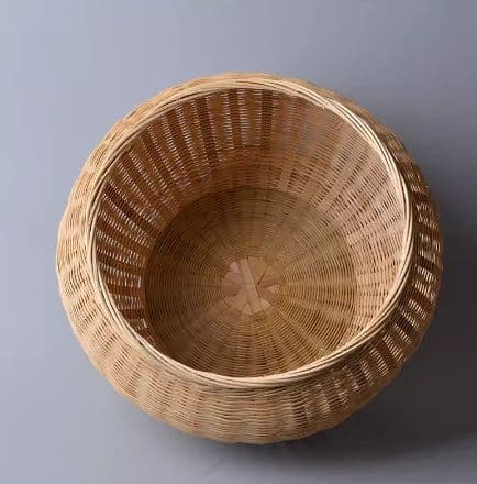 竹細工 かご 収納 蓋付竹カゴ 手作工芸品 新品