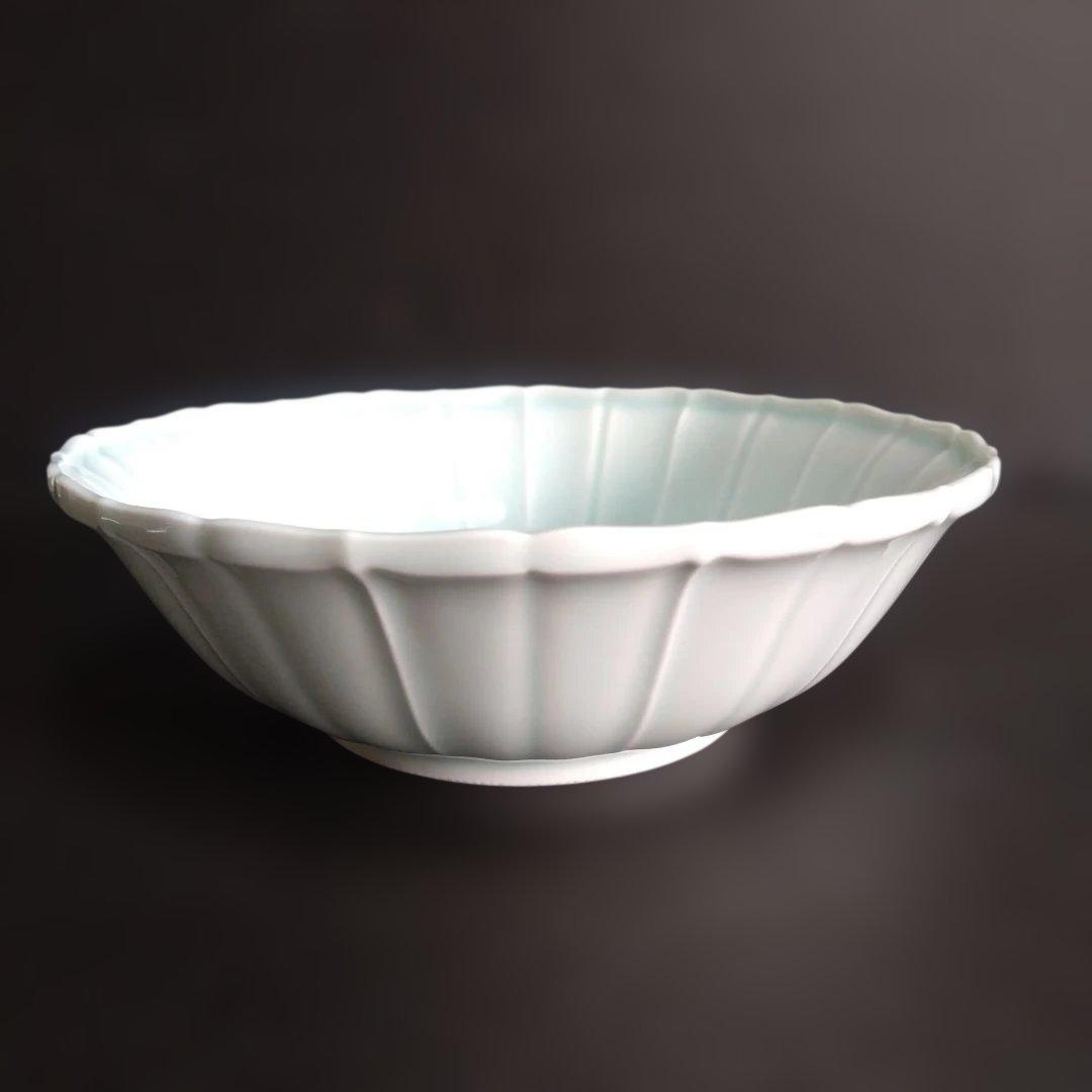 新品 有田焼 藤巻窯 青白磁 鉢 深盛り皿 藤巻製陶