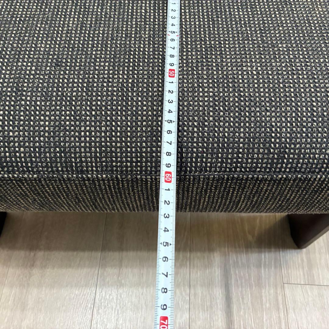 HIDA/飛騨産業/イバタ 木製フレーム 3人掛けソファー・オットマン付属