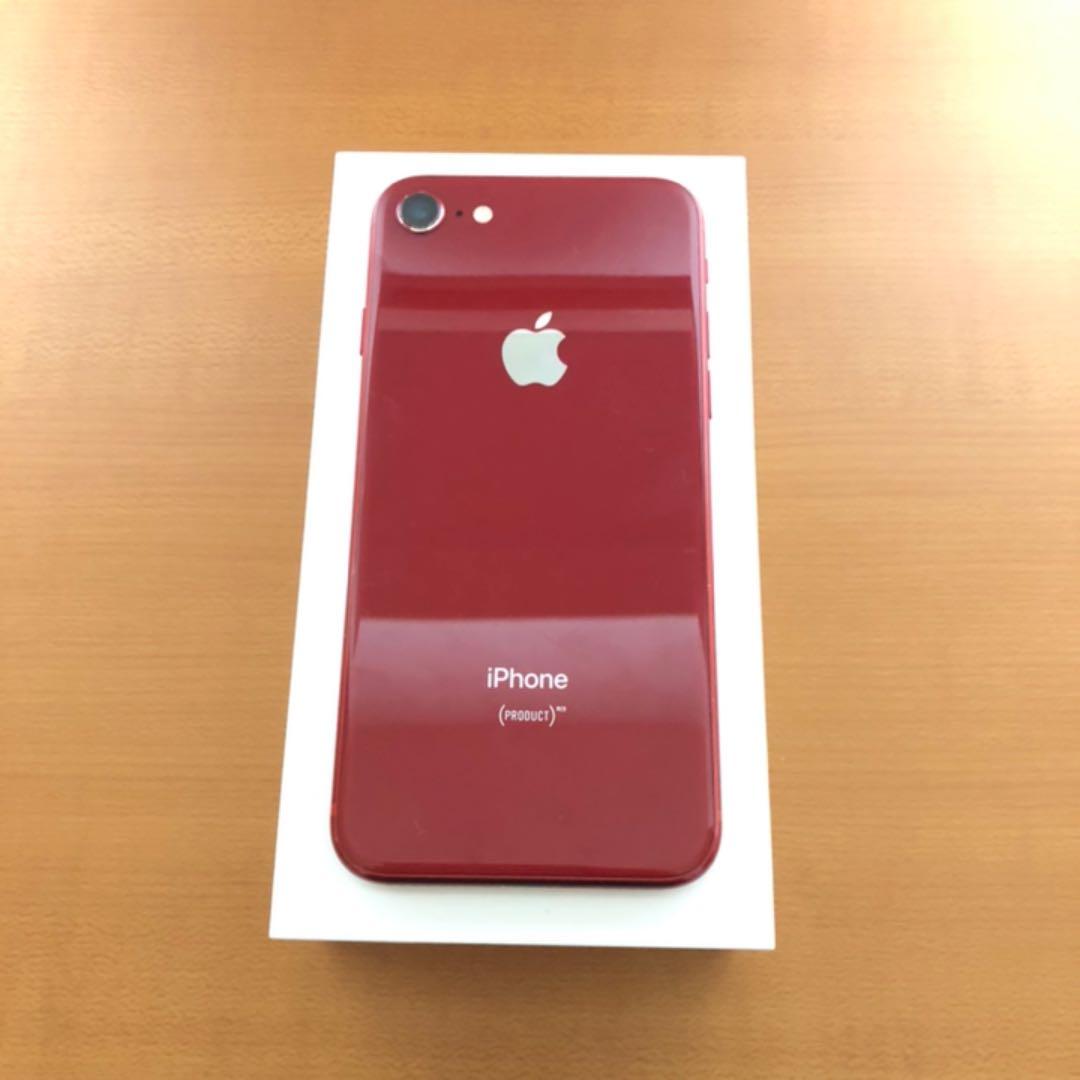 iPhone8 256GB SIMフリー レッド 本体 充電ケーブル イヤホン