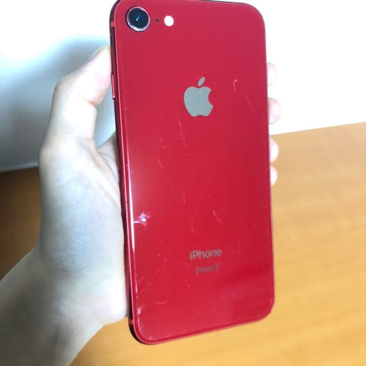 iPhone8 256GB SIMフリー レッド 本体 充電ケーブル イヤホン