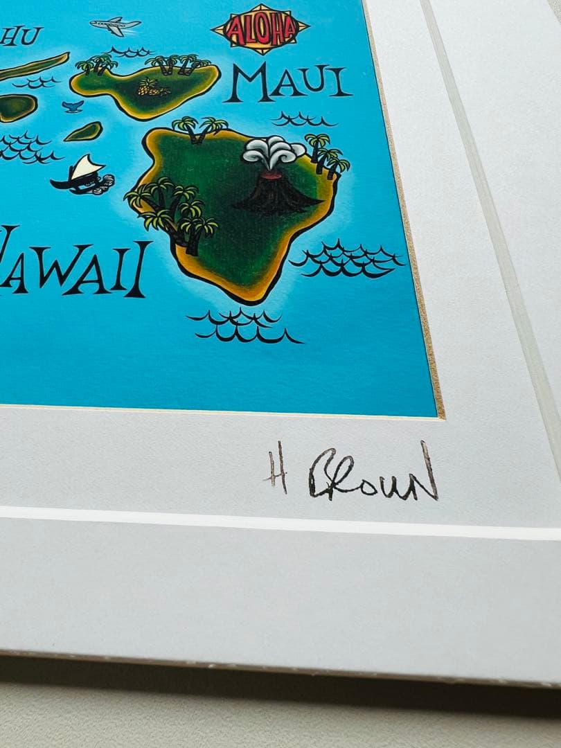 Heather Brown Art Print. ‘’Hawai’i Map’’