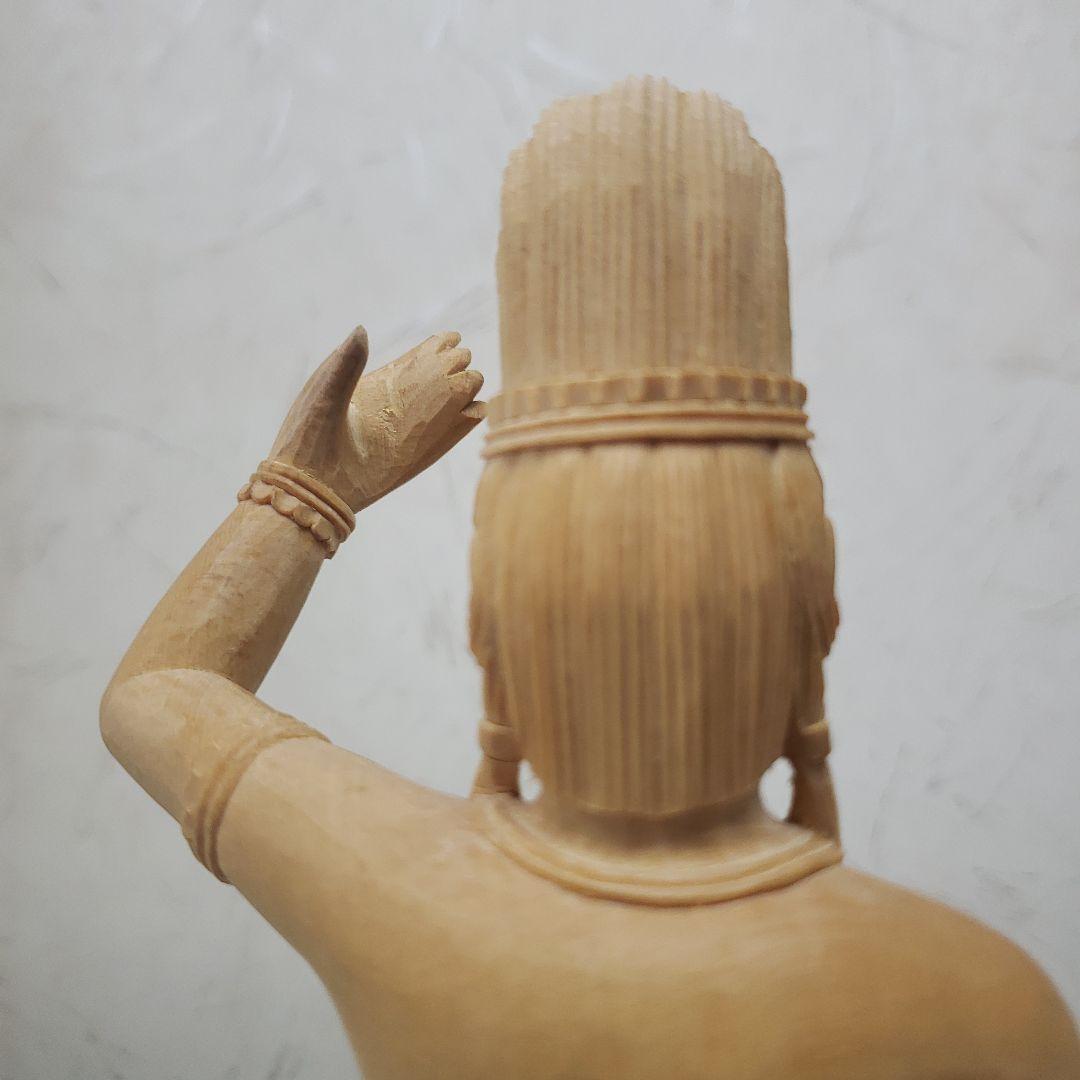 新彫り　特価　美しい仏像です◆金運ヒバ材 弁財天◆秘部バチ付き２８cm