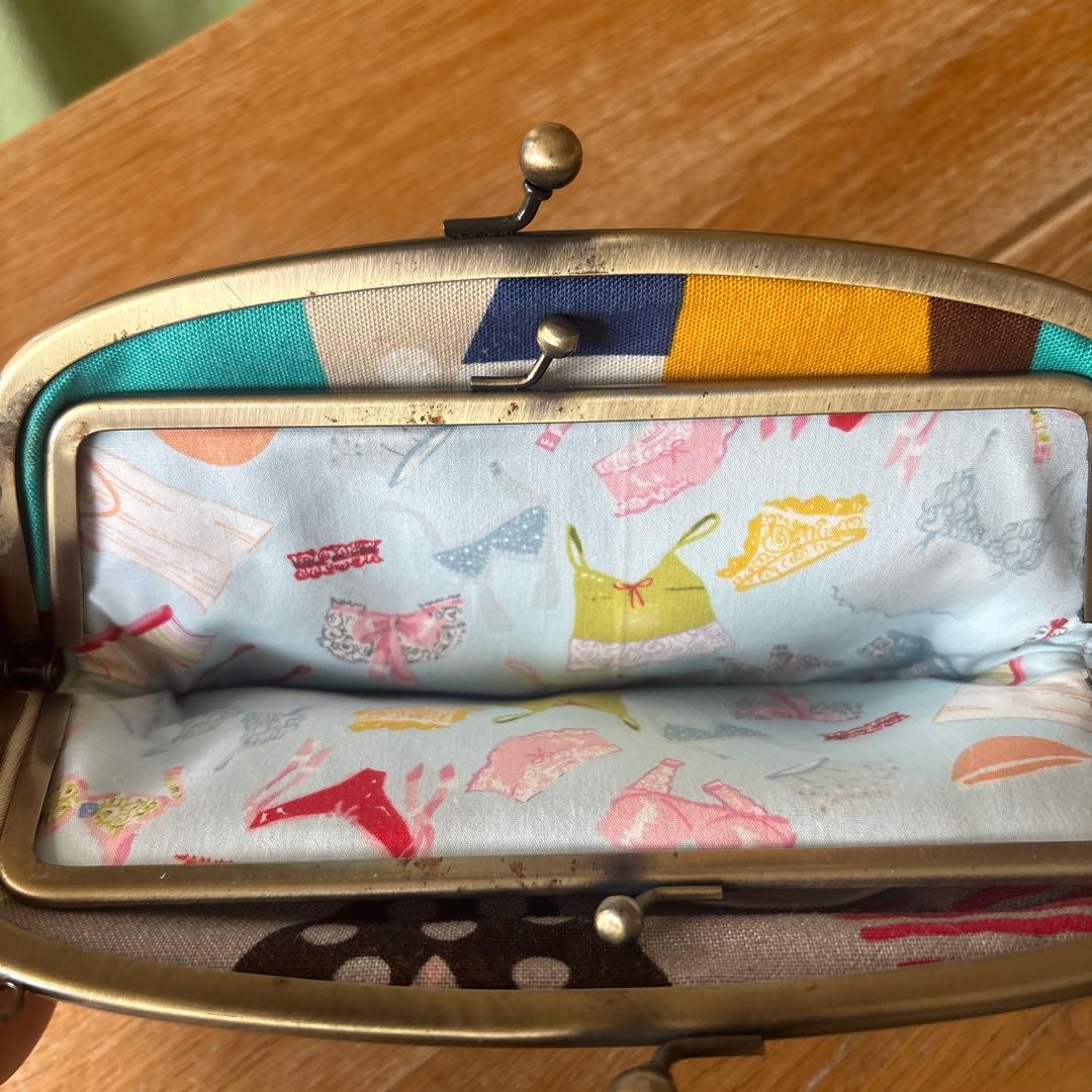 ミナペルホネン　がま口ポシェット　ハンドメイド