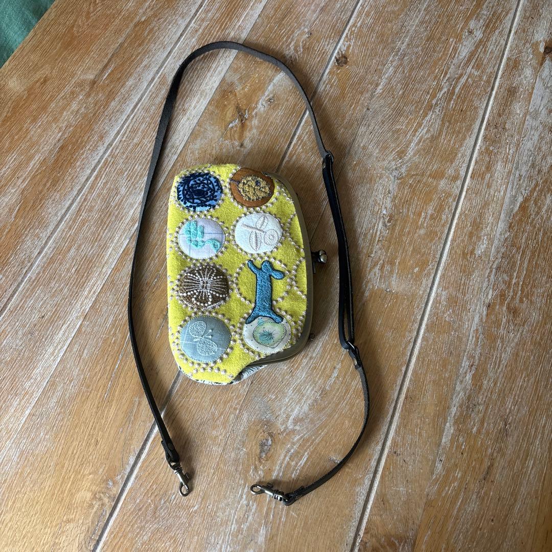 ミナペルホネン　がま口ポシェット　ハンドメイド